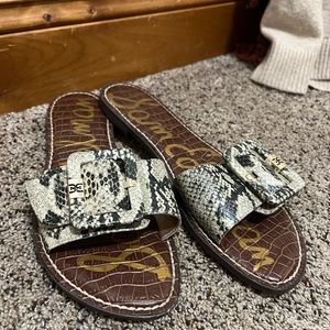 Sam Edelman Snakeskin slip on sandals, size 11